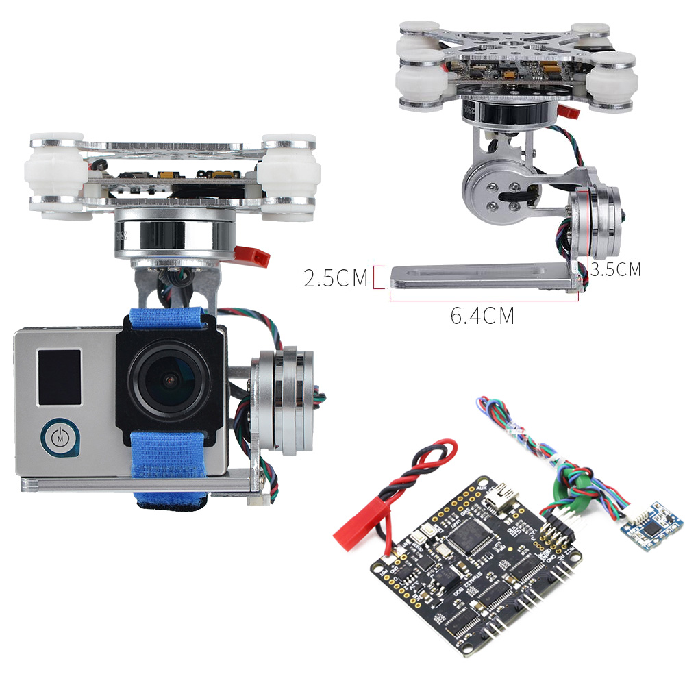 Drone Gimbal 3 Axis - RCTOSKY 3-Achsen-Bürstenlose Gimbal-Kamerahalterung und 32-Bit-Storm32-Controller breit